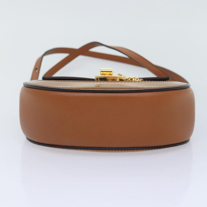 Chloe Drew Hand Bag Enamel 2way Brown Gold am6981