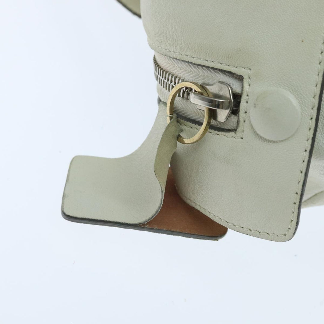 Chloe Hand Bag Leather 2way White Gold am7014