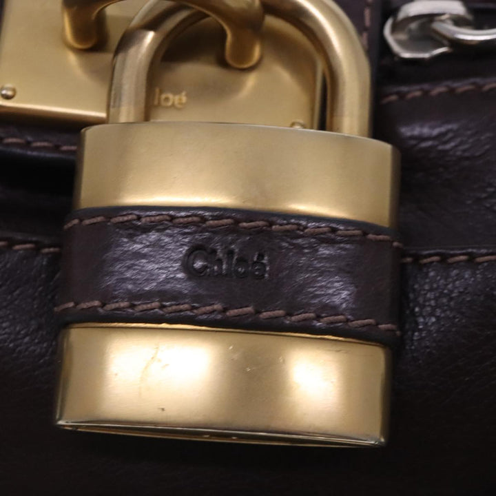 Chloe Paddington Hand Bag Leather Brown Gold am7032