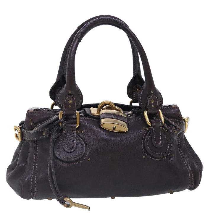 Chloe Paddington Hand Bag Leather Brown Gold am7032