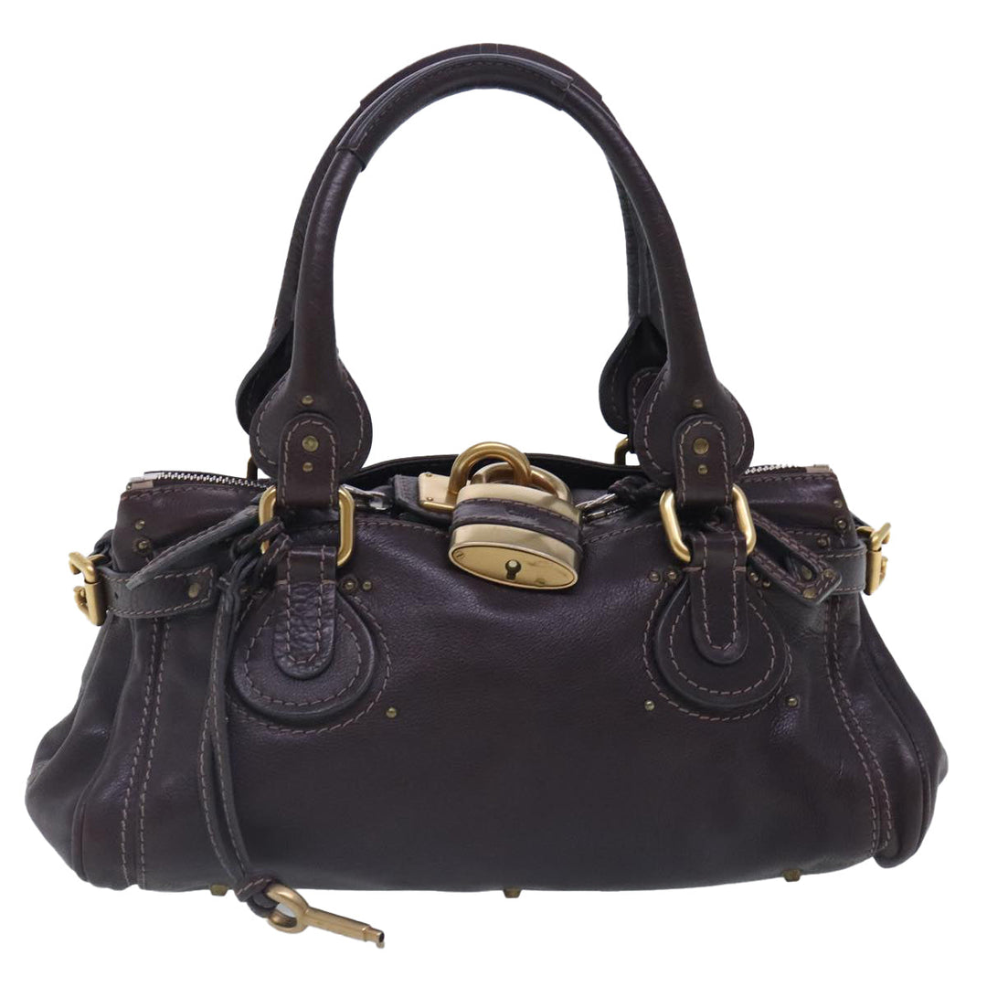 Chloe Paddington Hand Bag Leather Brown Gold am7032