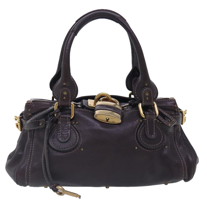 Chloe Paddington Hand Bag Leather Brown Gold am7032