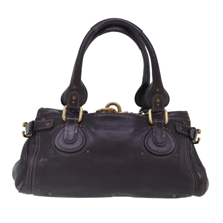 Chloe Paddington Hand Bag Leather Brown Gold am7032