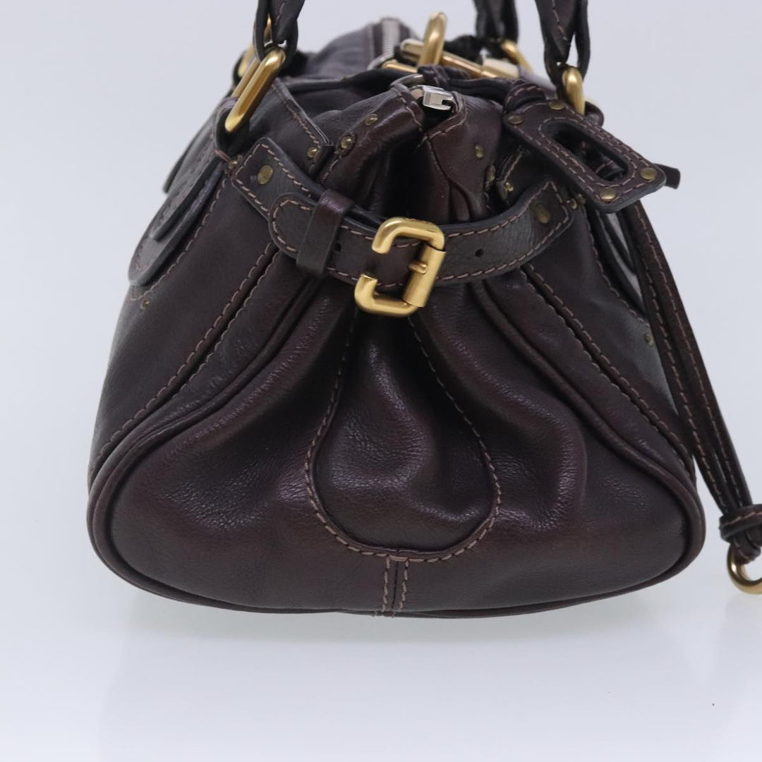 Chloe Paddington Hand Bag Leather Brown Gold am7032