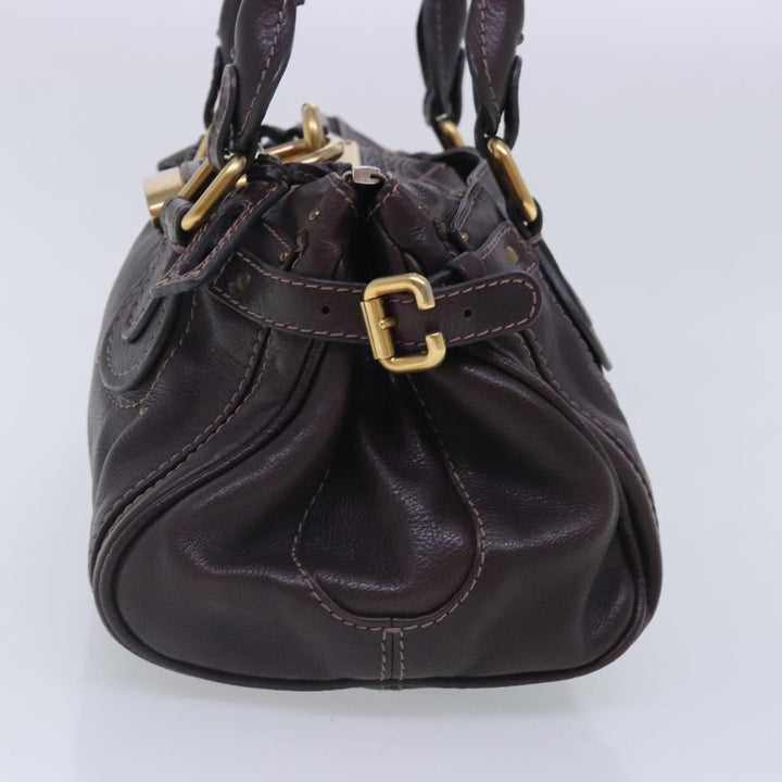 Chloe Paddington Hand Bag Leather Brown Gold am7032