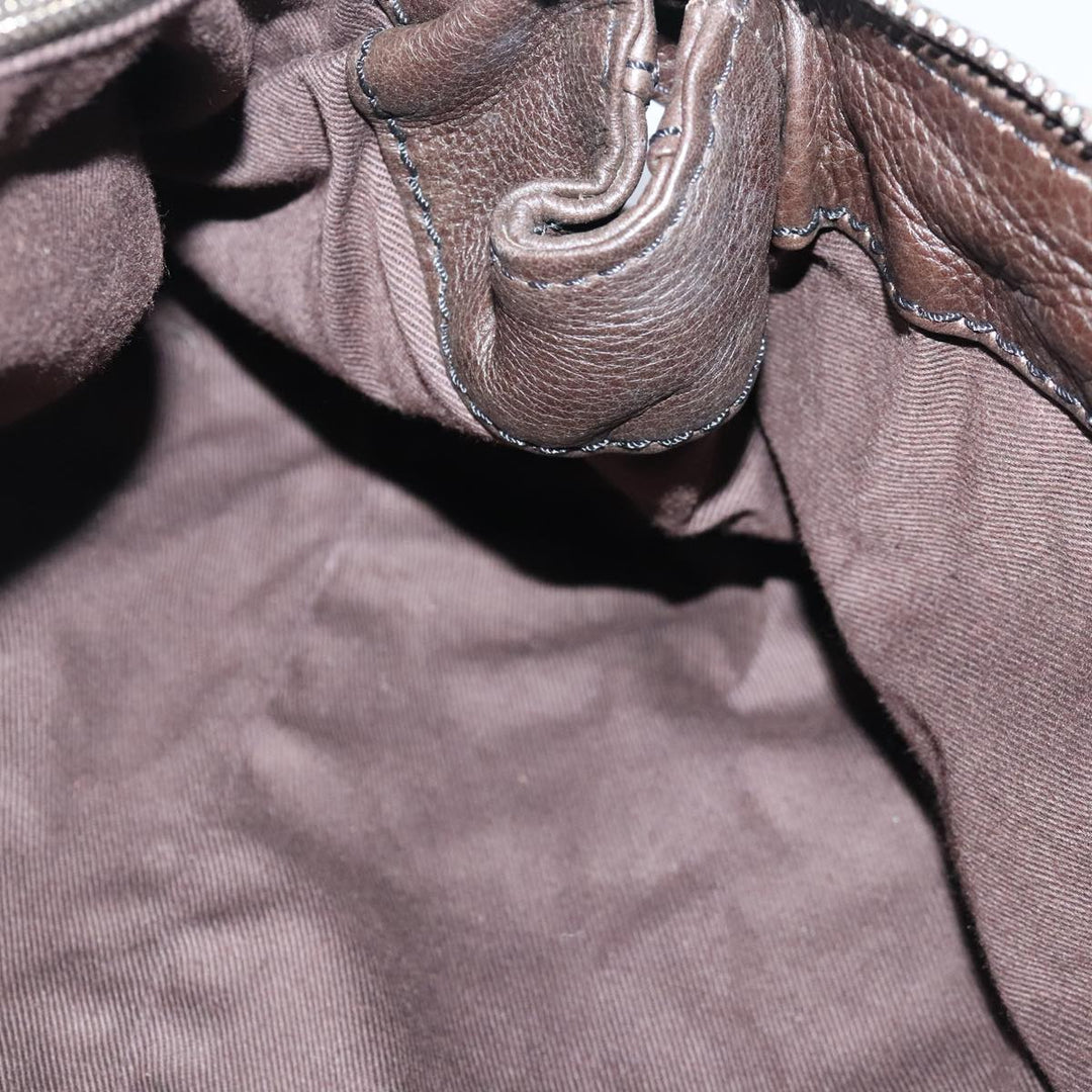 Chloe Paddington Hand Bag Leather Brown Gold Silver am7035