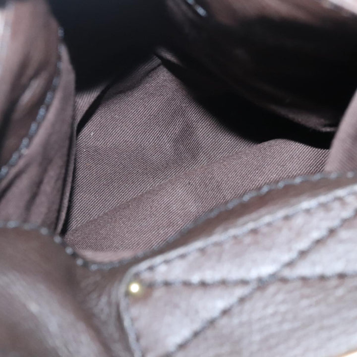 Chloe Paddington Hand Bag Leather Brown Gold Silver am7035