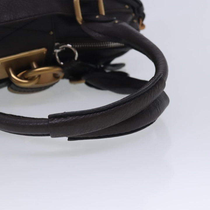 Chloe Paddington Hand Bag Leather Brown Gold Silver am7035