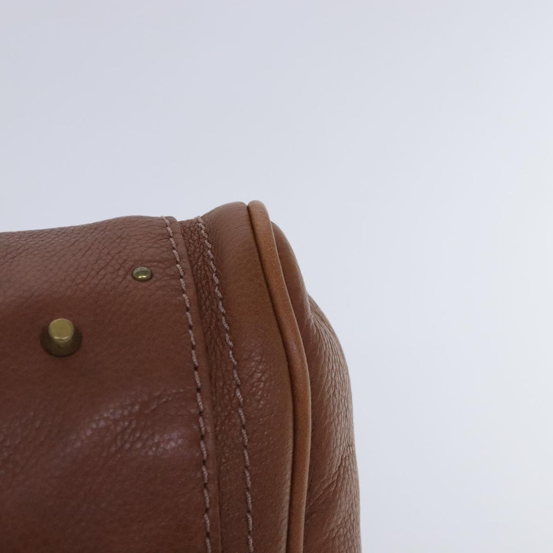 Chloe Paddington Hand Bag Leather Brown Gold Silver am7036