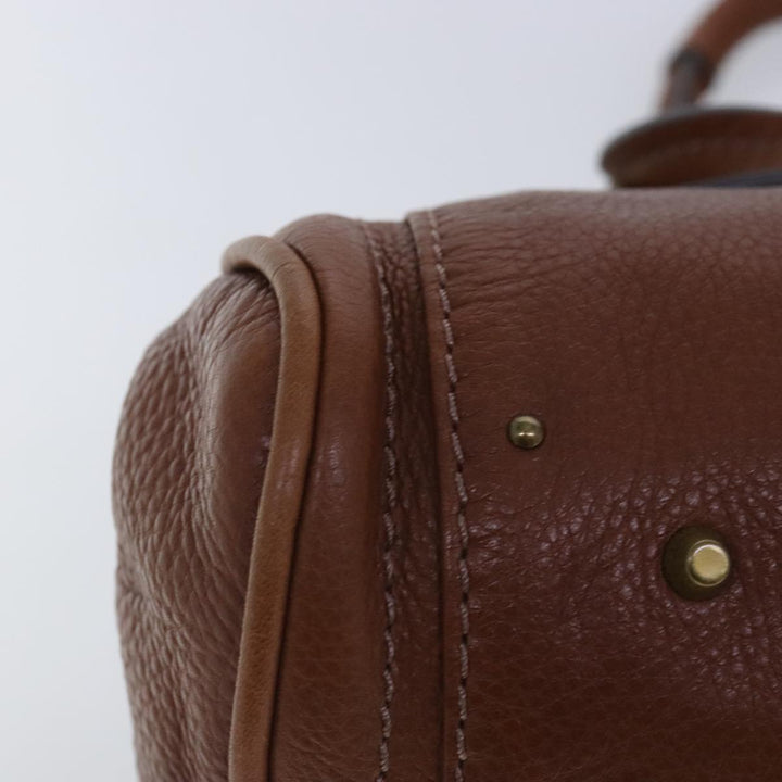 Chloe Paddington Hand Bag Leather Brown Gold Silver am7036