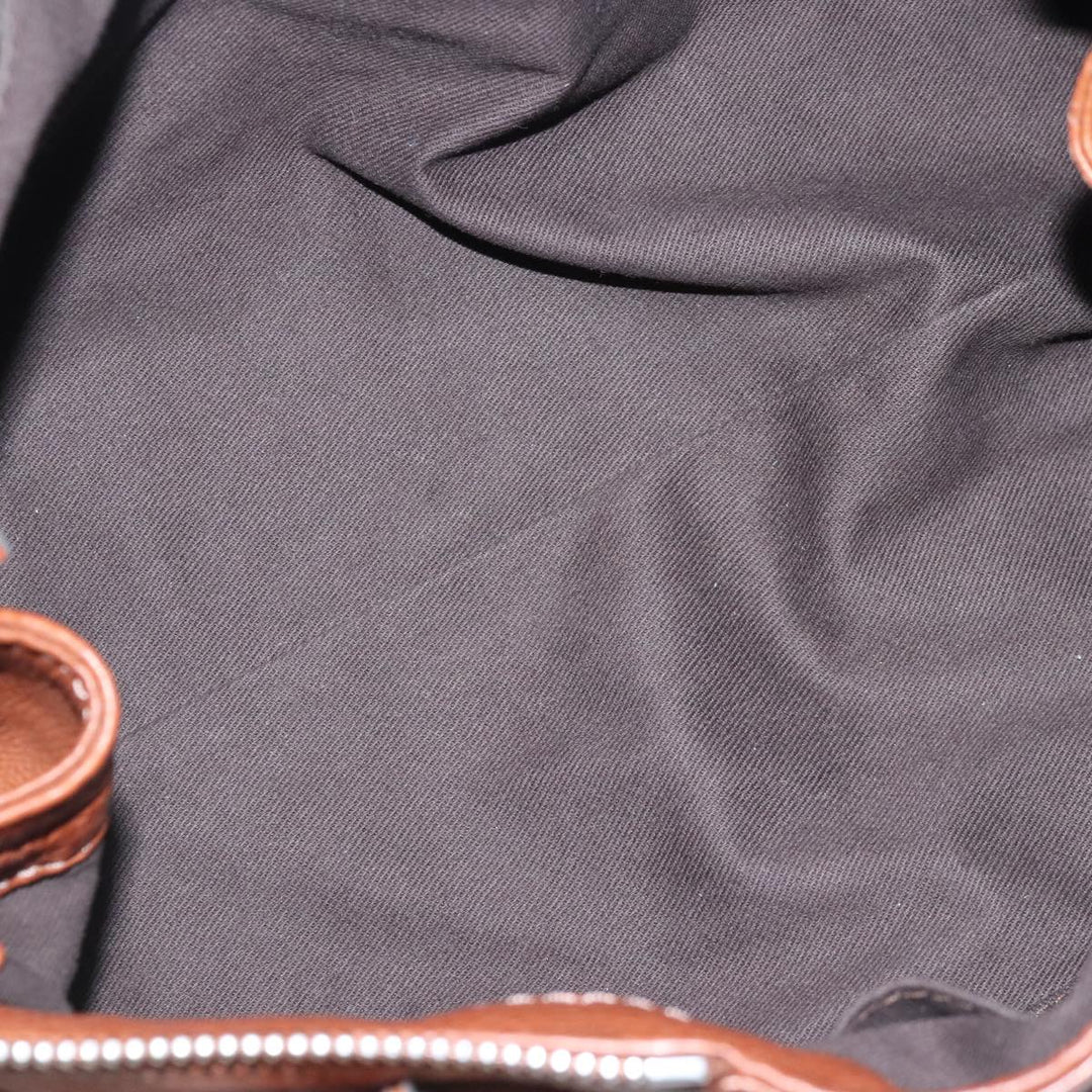 Chloe Paddington Hand Bag Leather Brown Gold Silver am7036