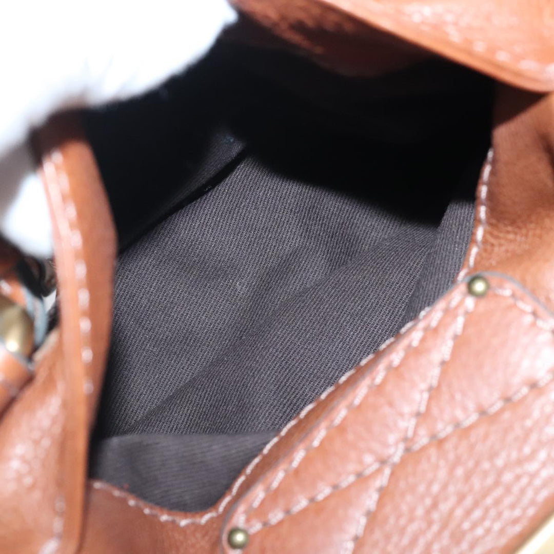 Chloe Paddington Hand Bag Leather Brown Gold Silver am7036