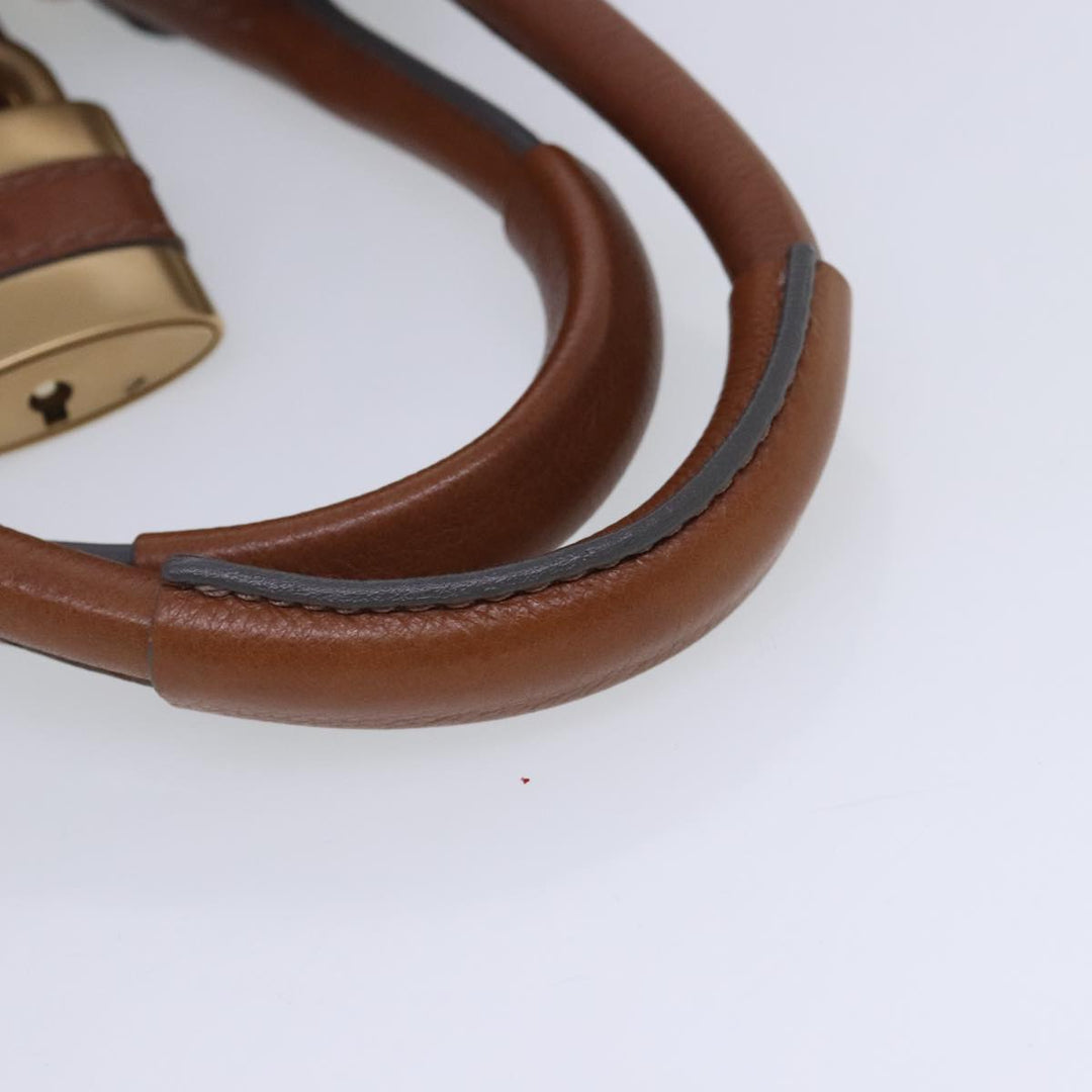 Chloe Paddington Hand Bag Leather Brown Gold Silver am7036