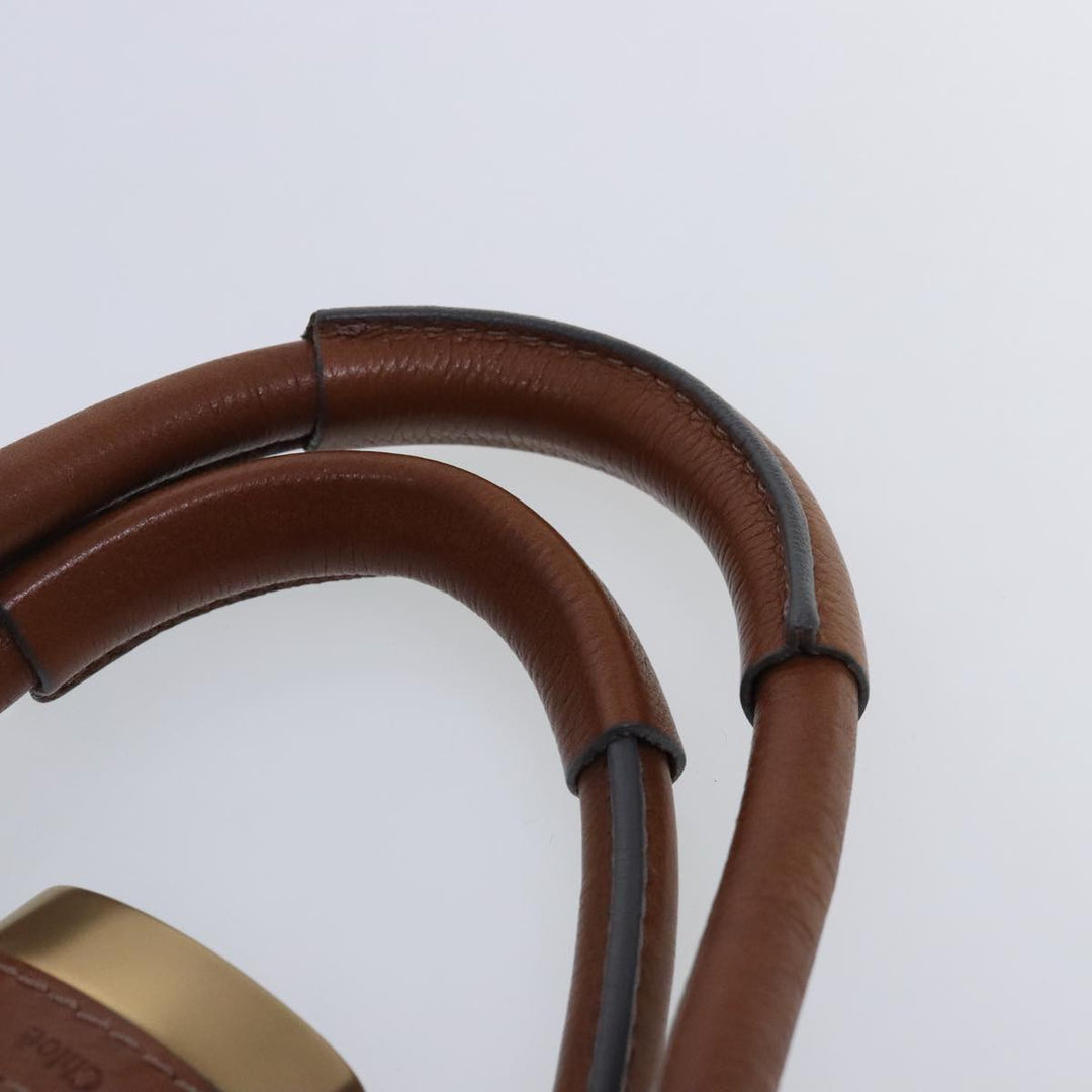 Chloe Paddington Hand Bag Leather Brown Gold Silver am7036