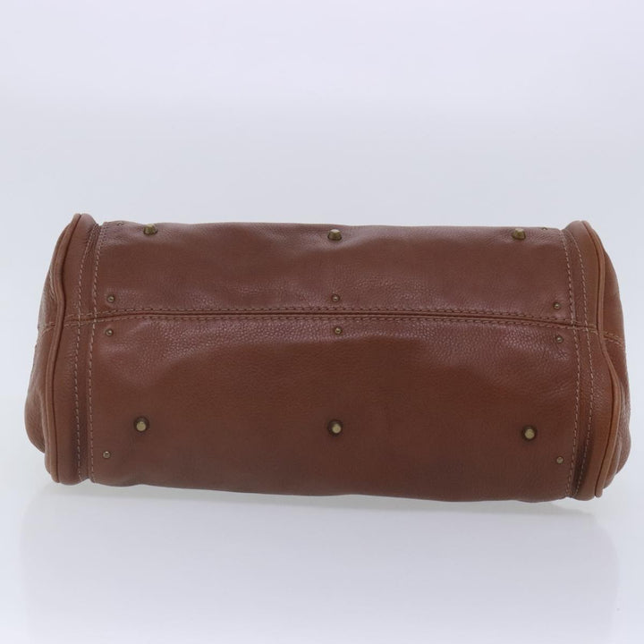 Chloe Paddington Hand Bag Leather Brown Gold Silver am7036