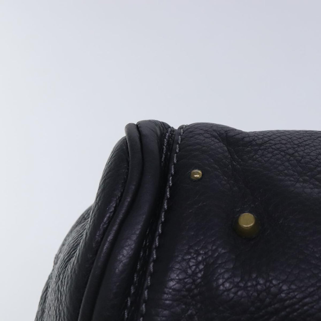 Chloe Paddington Hand Bag Leather Black Gold Silver am7037