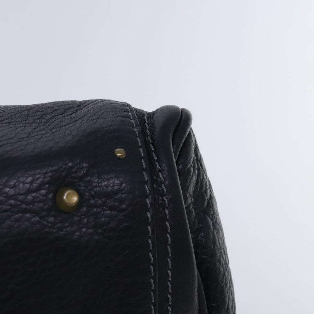 Chloe Paddington Hand Bag Leather Black Gold Silver am7037