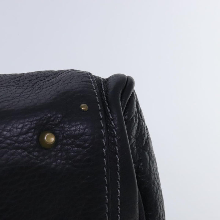 Chloe Paddington Hand Bag Leather Black Gold Silver am7037