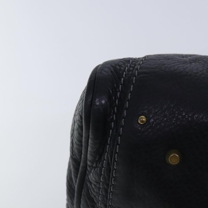 Chloe Paddington Hand Bag Leather Black Gold Silver am7037