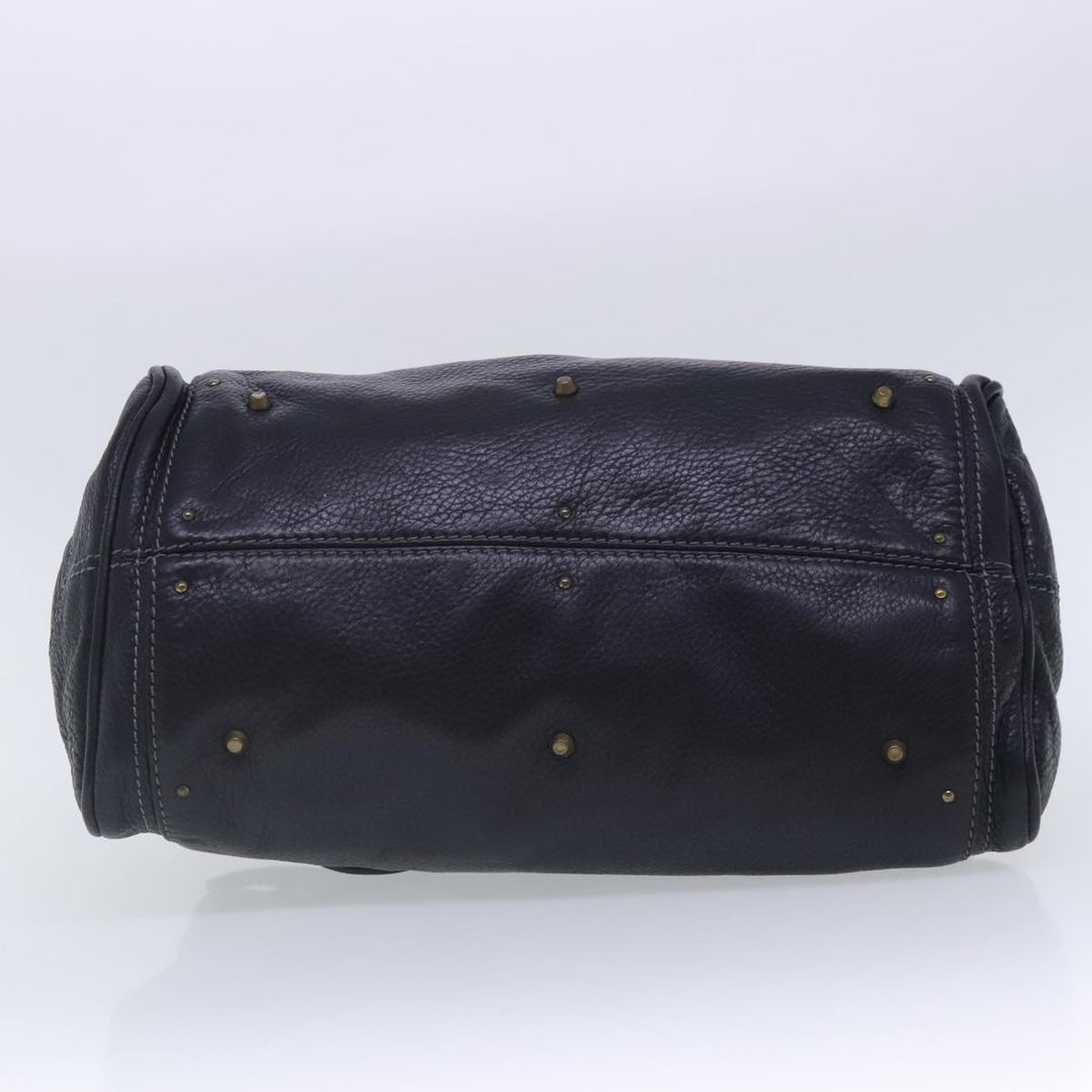 Chloe Paddington Hand Bag Leather Black Gold Silver am7037