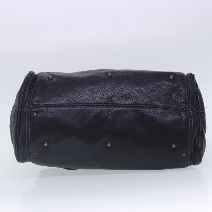Chloe Paddington Hand Bag Leather Black Gold Silver am7037