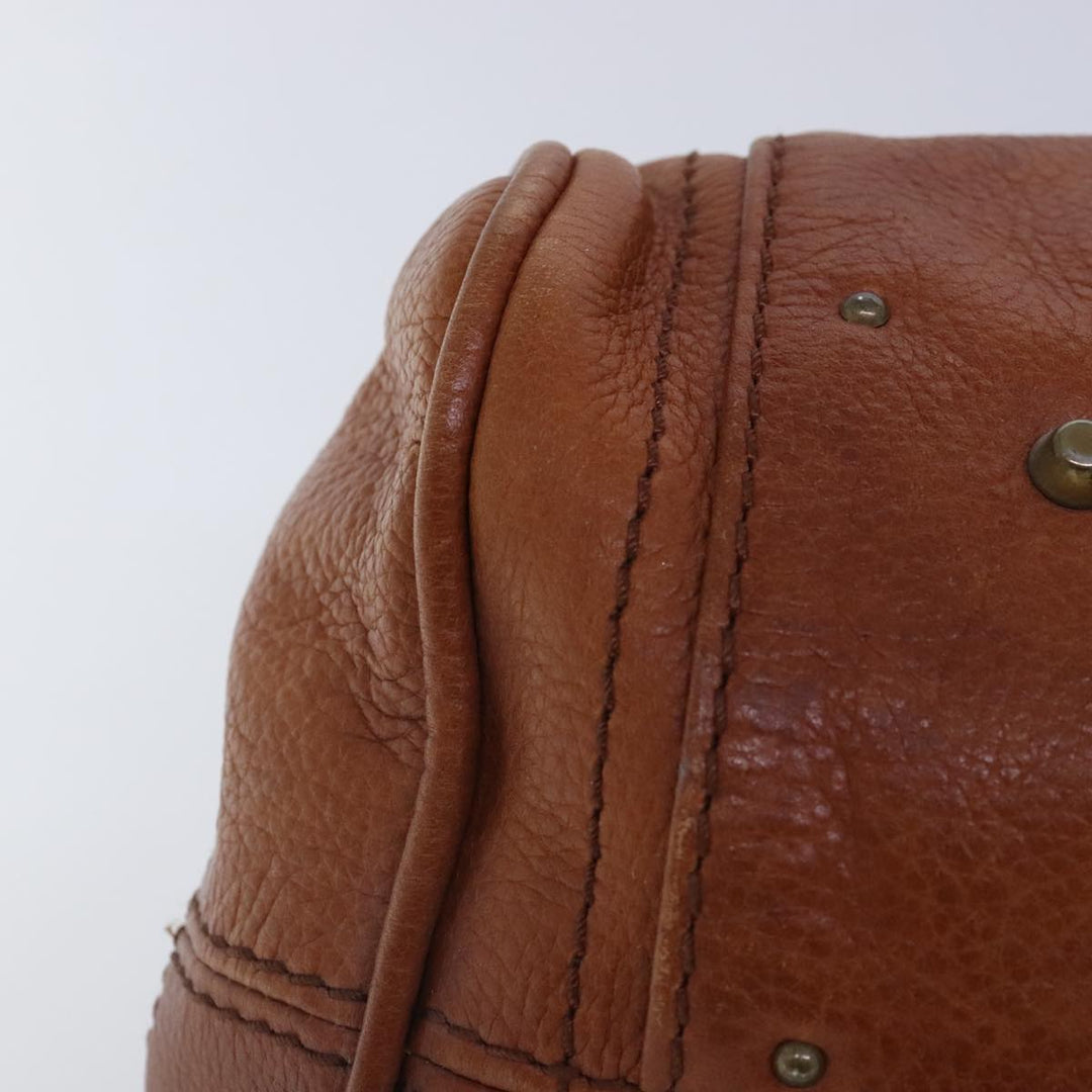 Chloe Paddington Hand Bag Leather Brown Gold Silver am7038