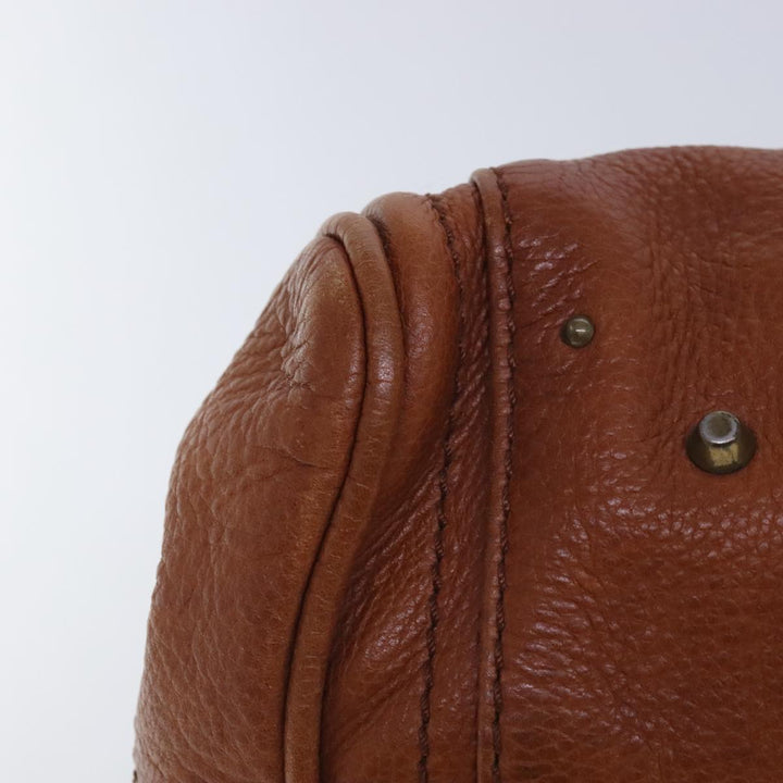 Chloe Paddington Hand Bag Leather Brown Gold Silver am7038
