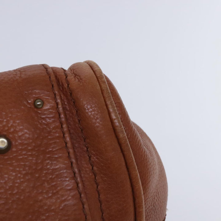 Chloe Paddington Hand Bag Leather Brown Gold Silver am7038