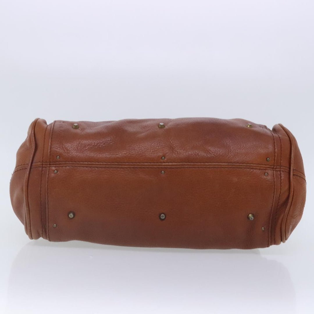 Chloe Paddington Hand Bag Leather Brown Gold Silver am7038