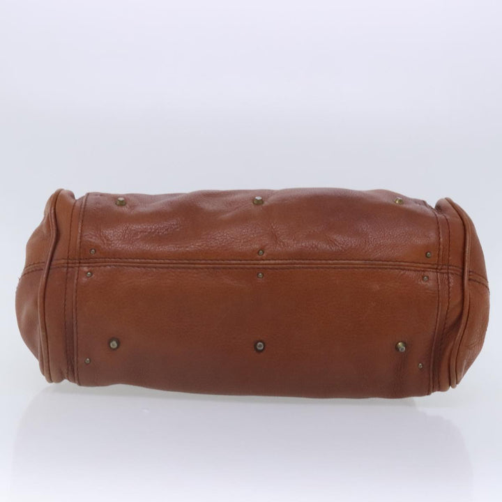 Chloe Paddington Hand Bag Leather Brown Gold Silver am7038