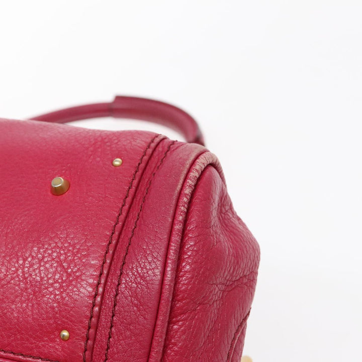 Chloe Paddington Hand Bag Leather Pink Gold Silver am7039