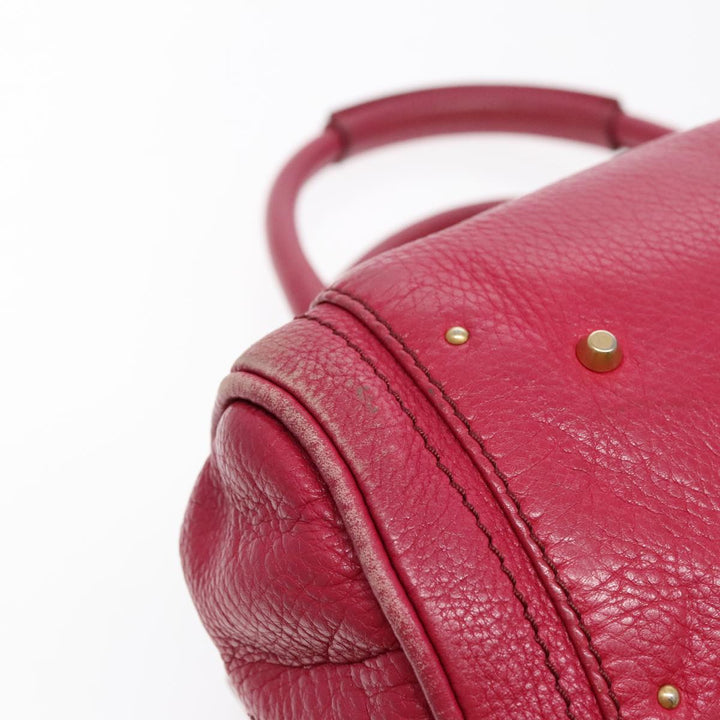 Chloe Paddington Hand Bag Leather Pink Gold Silver am7039