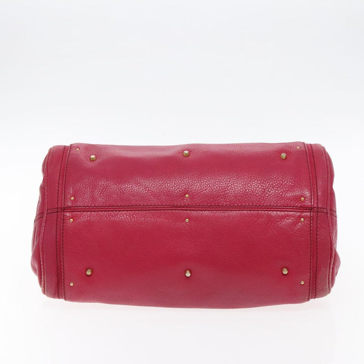 Chloe Paddington Hand Bag Leather Pink Gold Silver am7039
