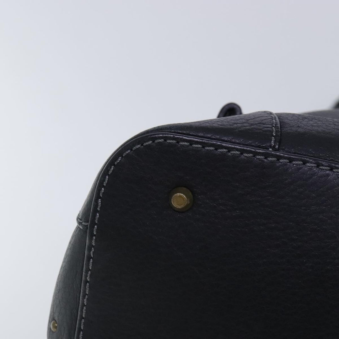 Chloe Paddington Hand Bag Leather Black Gold Silver am7040