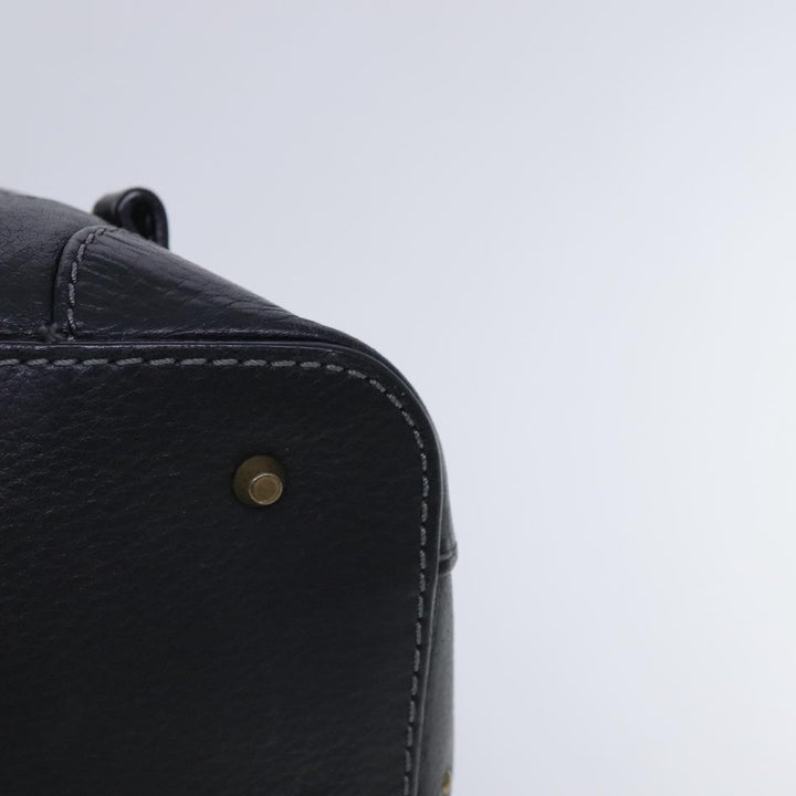 Chloe Paddington Hand Bag Leather Black Gold Silver am7040