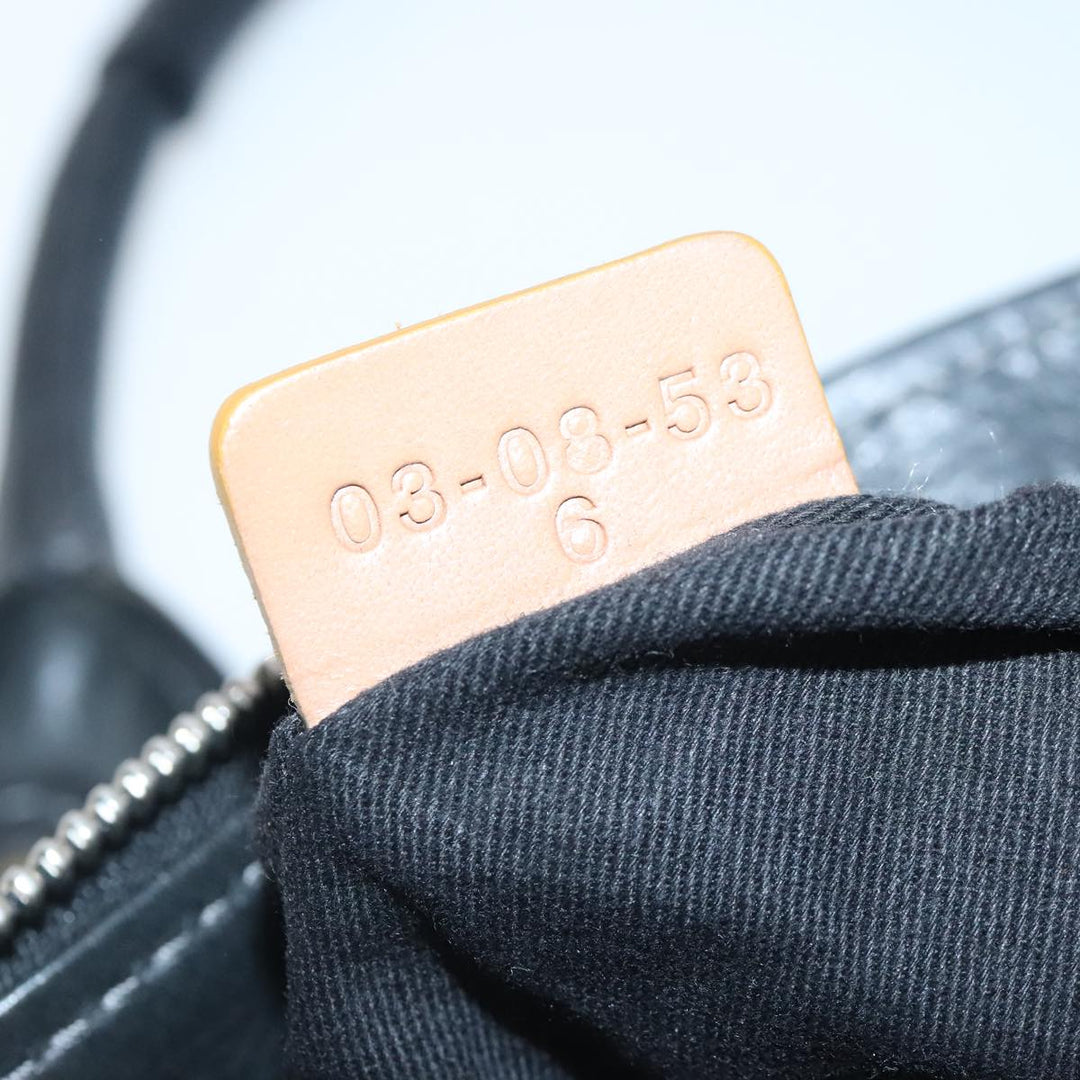 Chloe Paddington Hand Bag Leather Black Gold Silver am7040