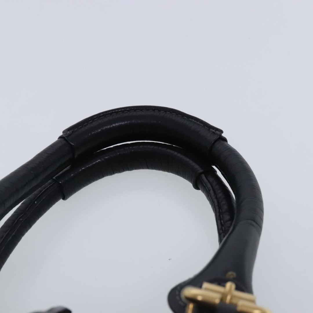 Chloe Paddington Hand Bag Leather Black Gold Silver am7040