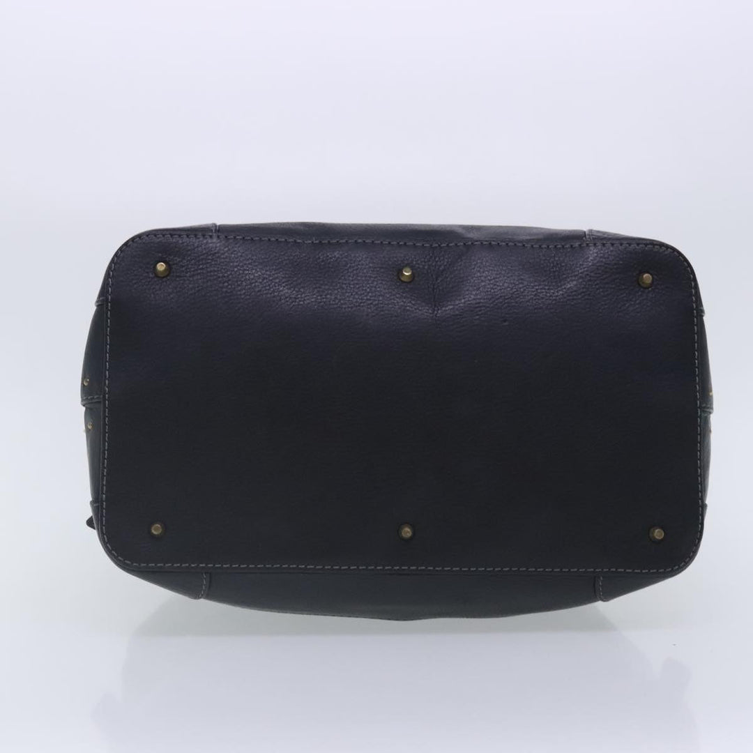 Chloe Paddington Hand Bag Leather Black Gold Silver am7040