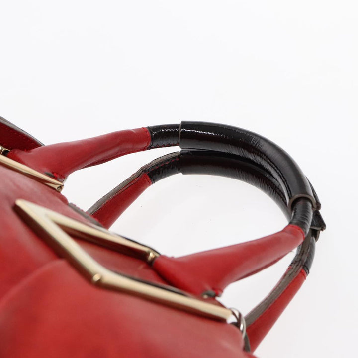 Chloe Etel Hand Bag Leather 2way Red Gold am7041