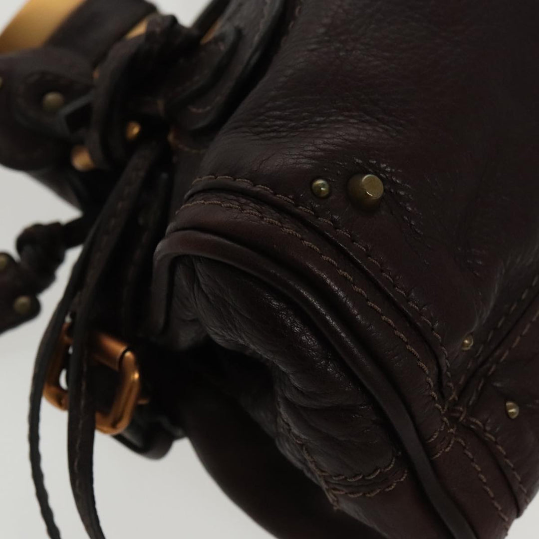 Chloe Paddington Mini Hand Bag Leather Brown Gold am7072