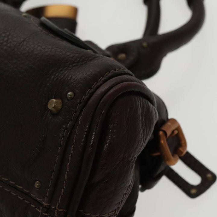 Chloe Paddington Mini Hand Bag Leather Brown Gold am7072