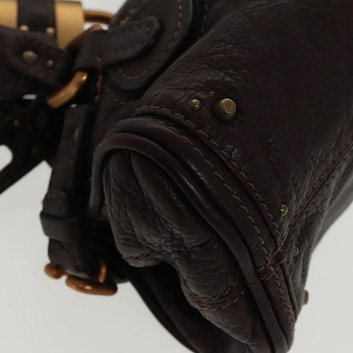 Chloe Paddington Mini Hand Bag Leather Brown Gold am7072