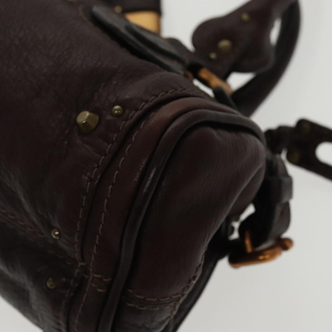 Chloe Paddington Mini Hand Bag Leather Brown Gold am7072