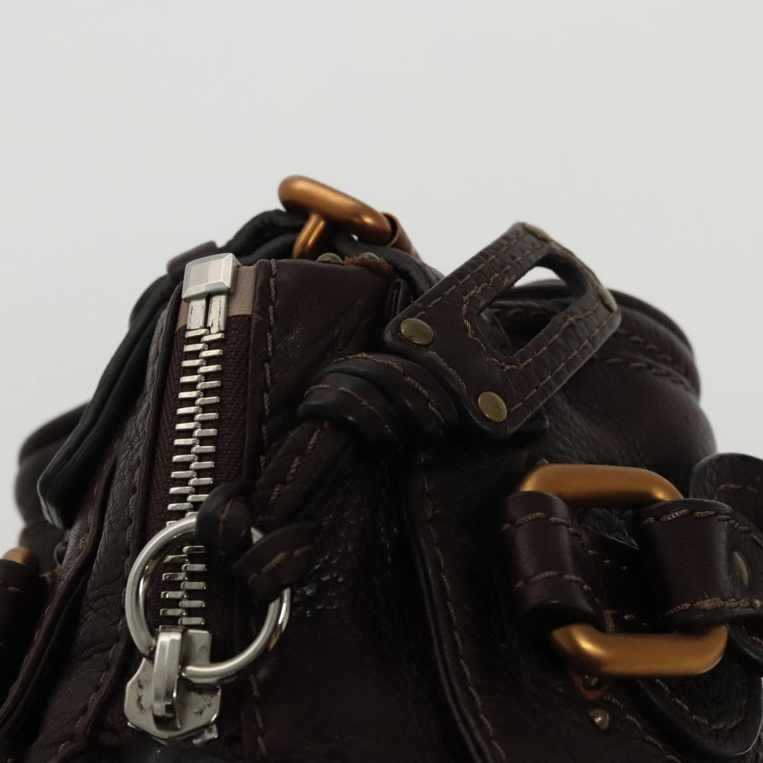 Chloe Paddington Mini Hand Bag Leather Brown Gold am7072