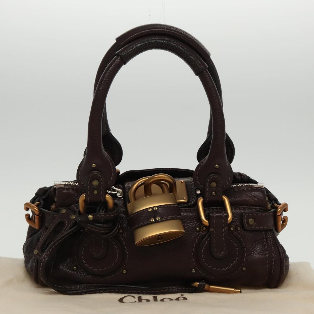 Chloe Paddington Mini Hand Bag Leather Brown Gold am7072