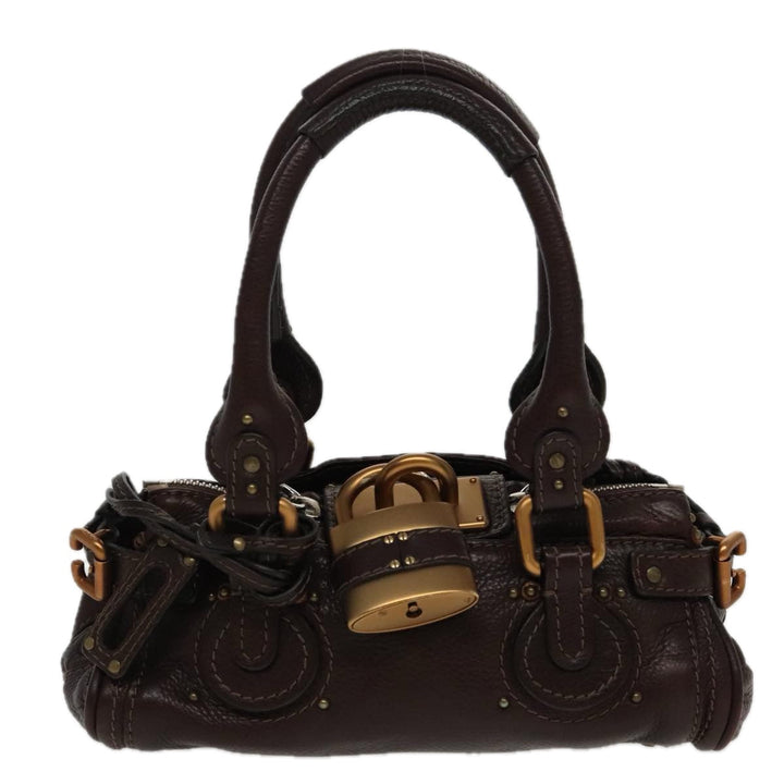 Chloe Paddington Mini Hand Bag Leather Brown Gold am7072
