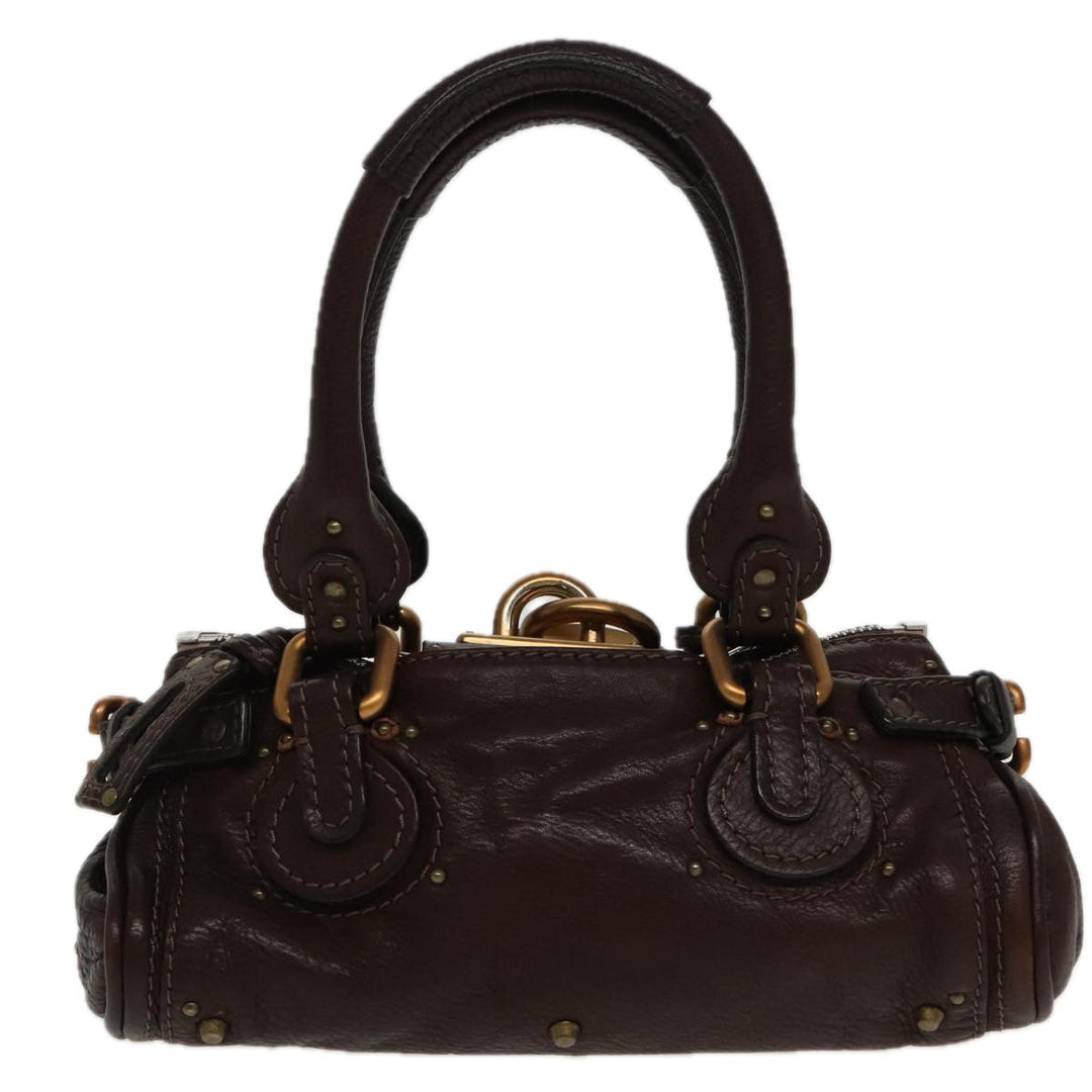 Chloe Paddington Mini Hand Bag Leather Brown Gold am7072