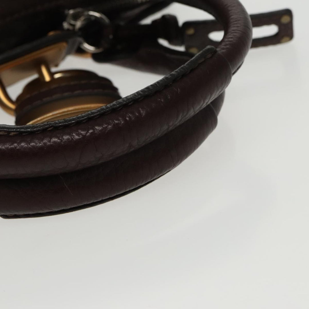 Chloe Paddington Mini Hand Bag Leather Brown Gold am7072