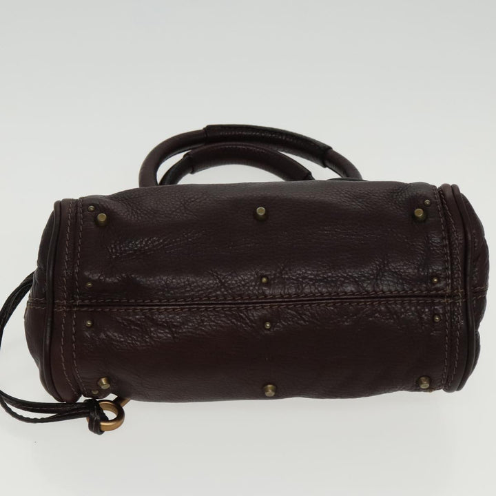Chloe Paddington Mini Hand Bag Leather Brown Gold am7072