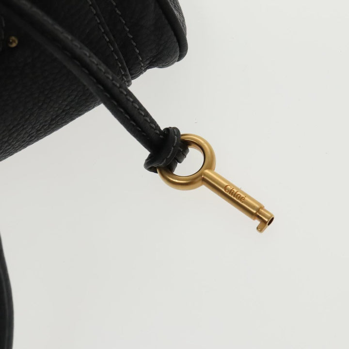 Chloe Paddington Hand Bag Leather Black Gold am7073